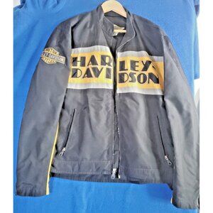 Harley-Davidson Vintage Jacket Flames Bar Shield Logo Men's Size Large